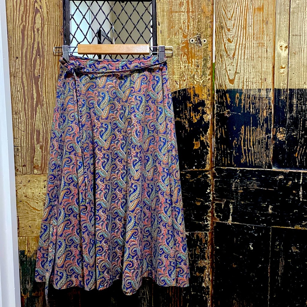 Vintage Paisley Wrap Skirt